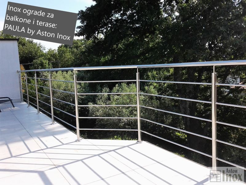 Inox ograda za balkone i terase sa horizontalnim ispunama